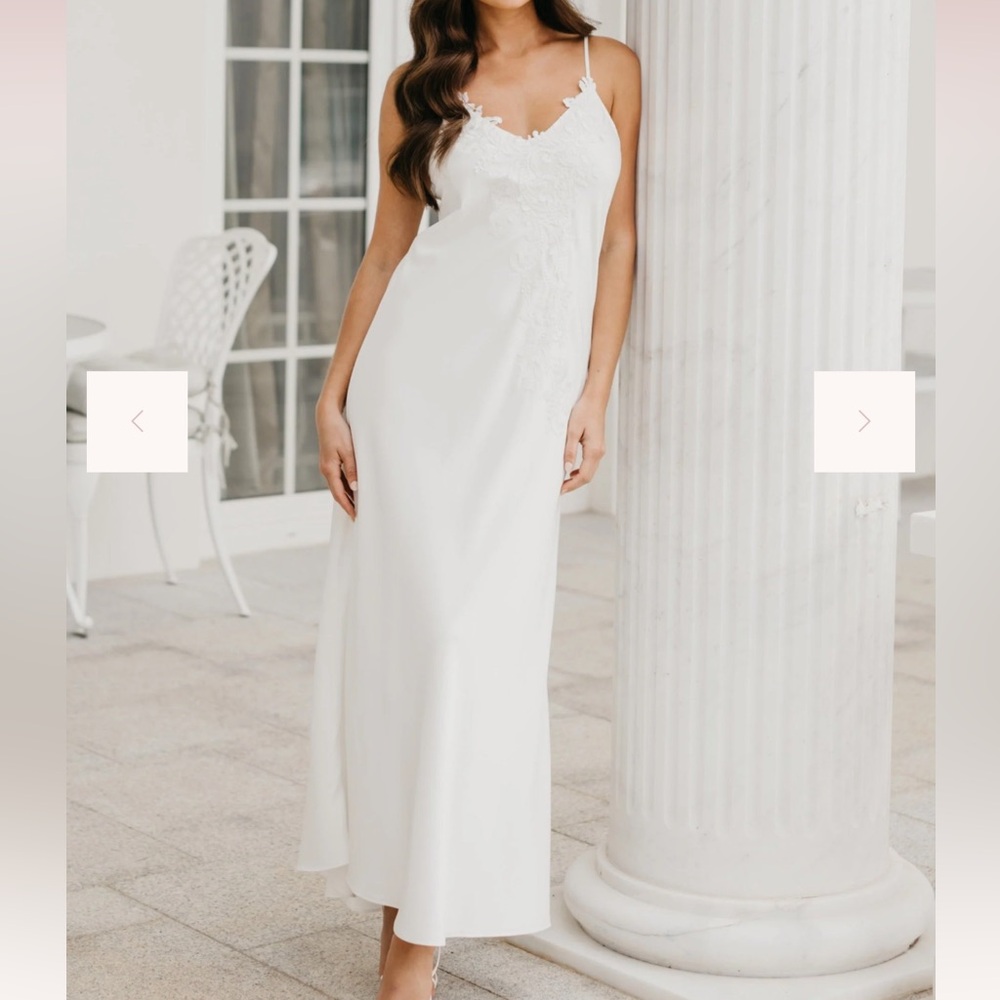 Francesca Satin Lace Applique Bridal Slip